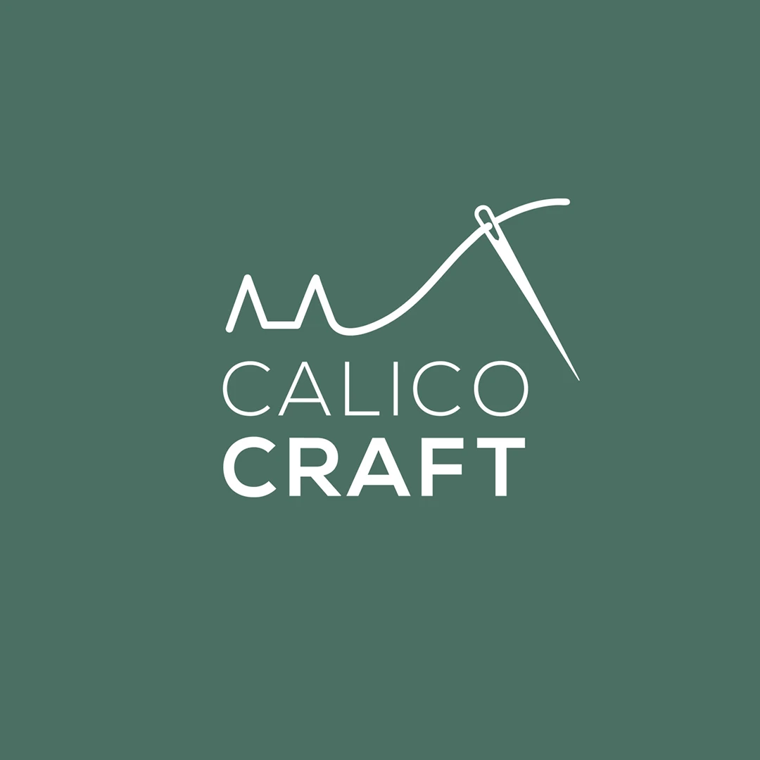 Projekt logo i identyfikacji wizualnej marki rękodzielniczej Calico Craft.
