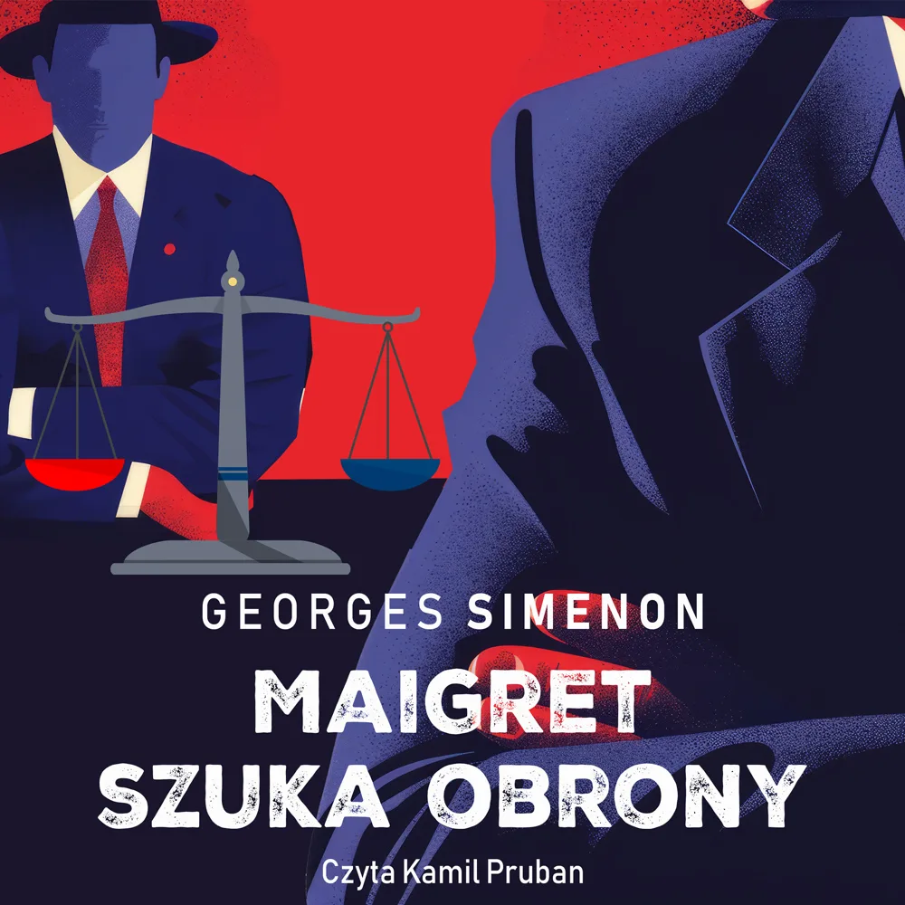 Projekt okładki audiobooka „Maigret szuka obrony".