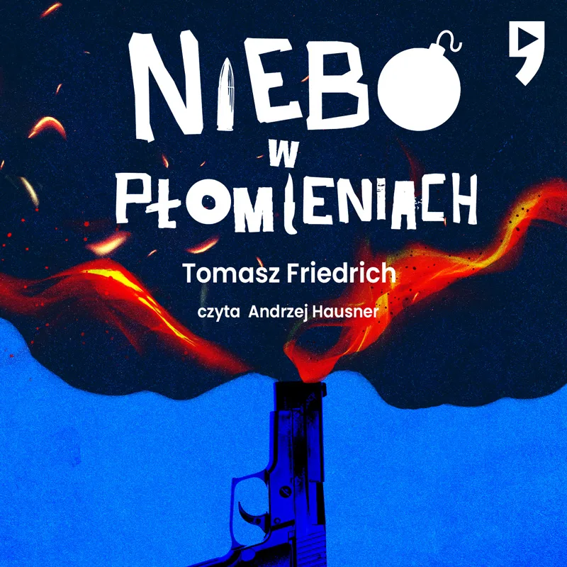 Projekt okładki audiobooka „Niebo w płomieniach".