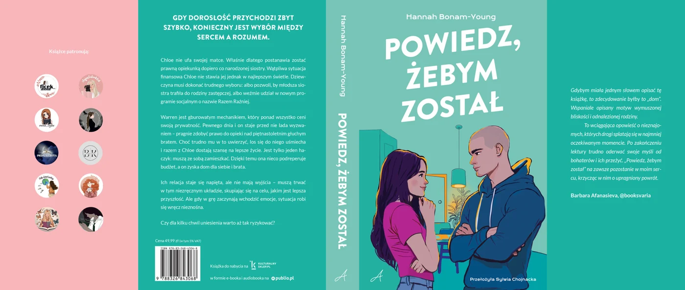 Projekt okładki audiobooka „Powiedz, żebym został".