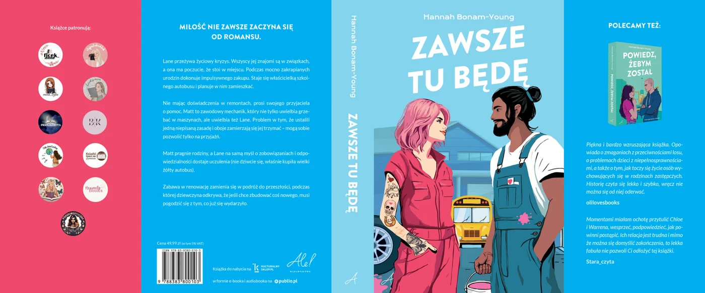 Projekt okładki książki „Zawsze tu będę".