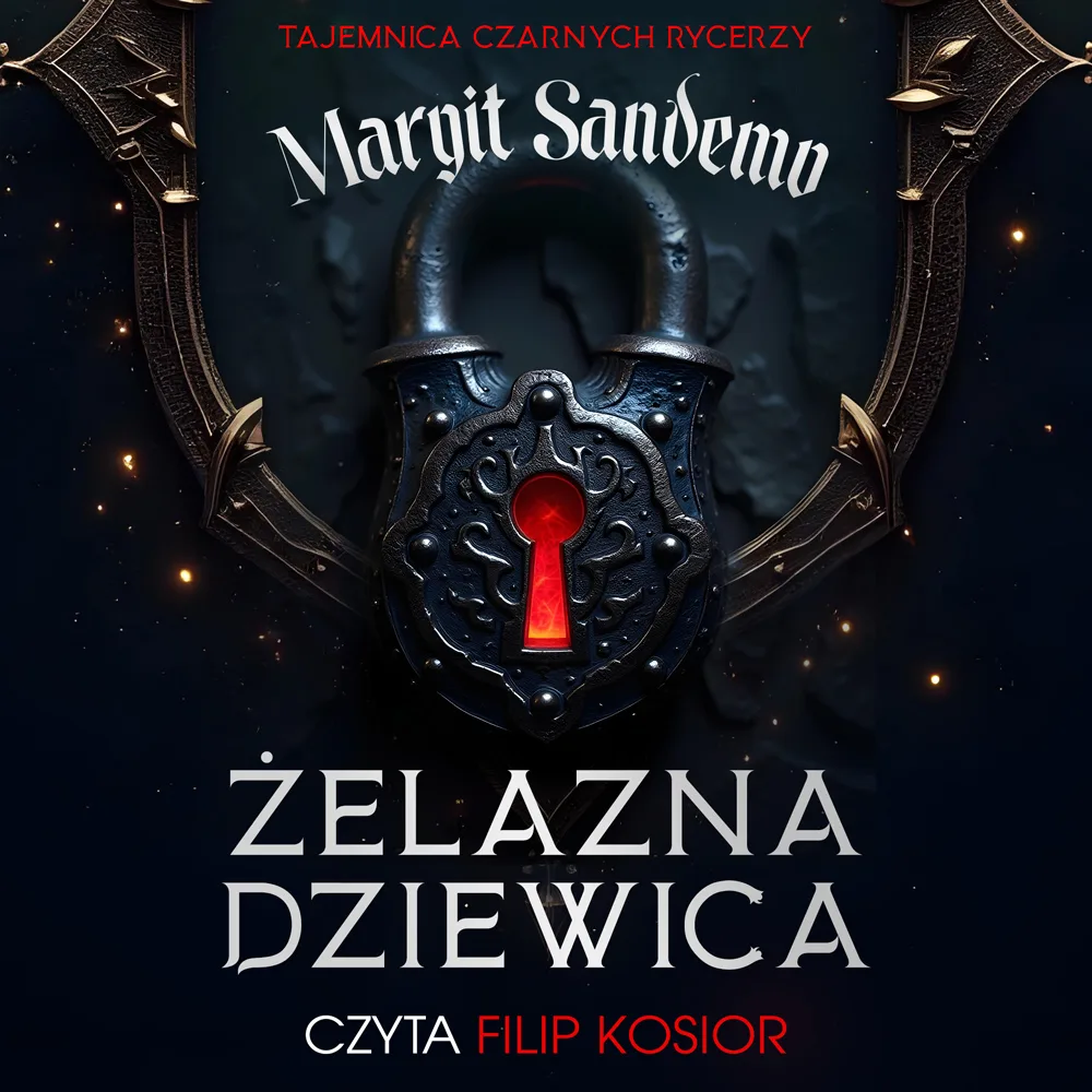 Projekt okładki audiobooka „Żelazna dziewica".